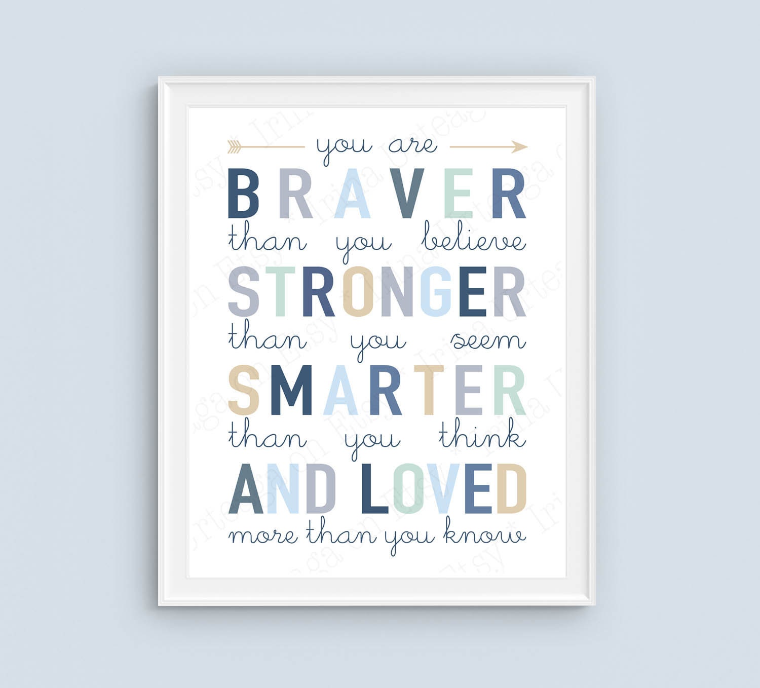 Winnie The Pooh quote print You Are Braver Stronger Smarter Etsy