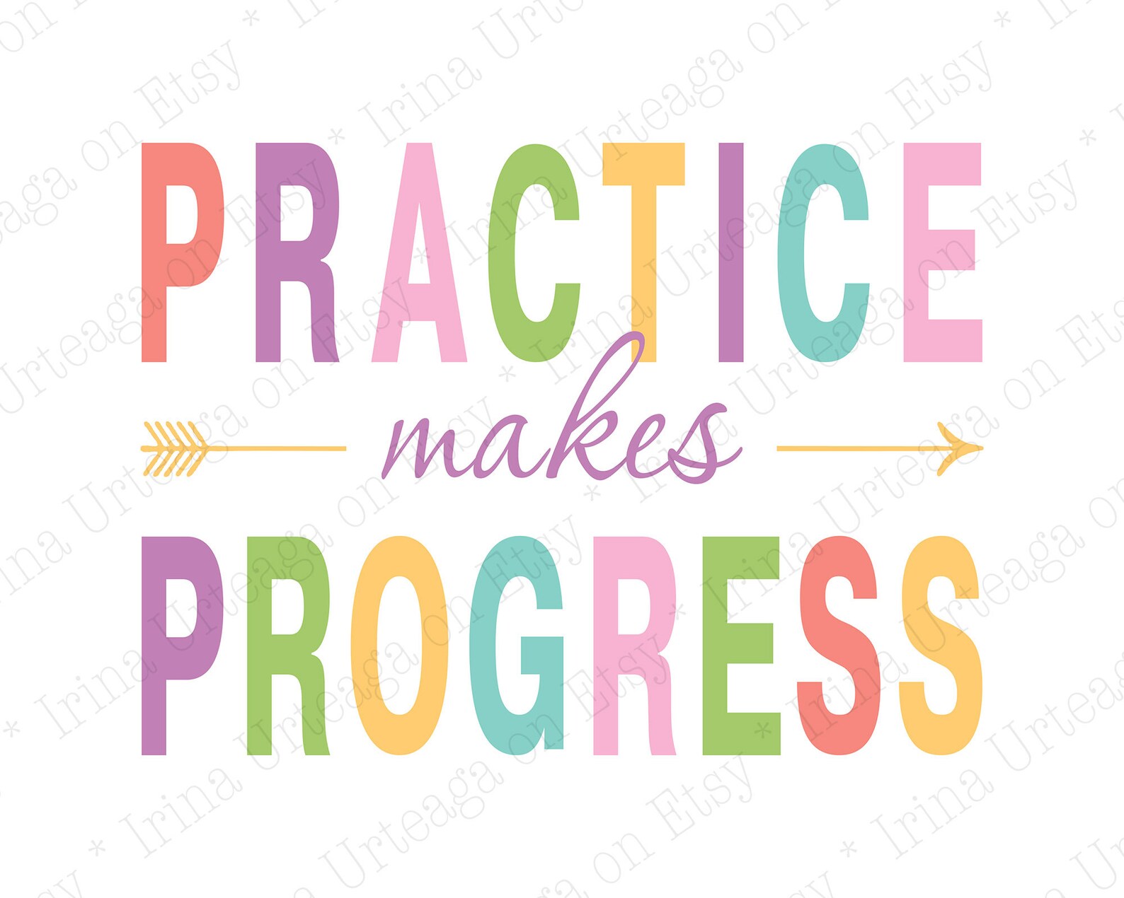 Practice Makes Progress Printable Wall Art Quote Print for - Etsy