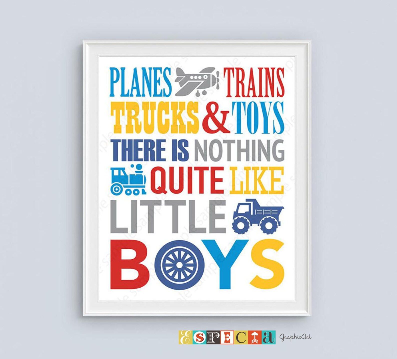 Planes Trains Trucks and Toys Printable Quote for DIY Baby Boy Etsy