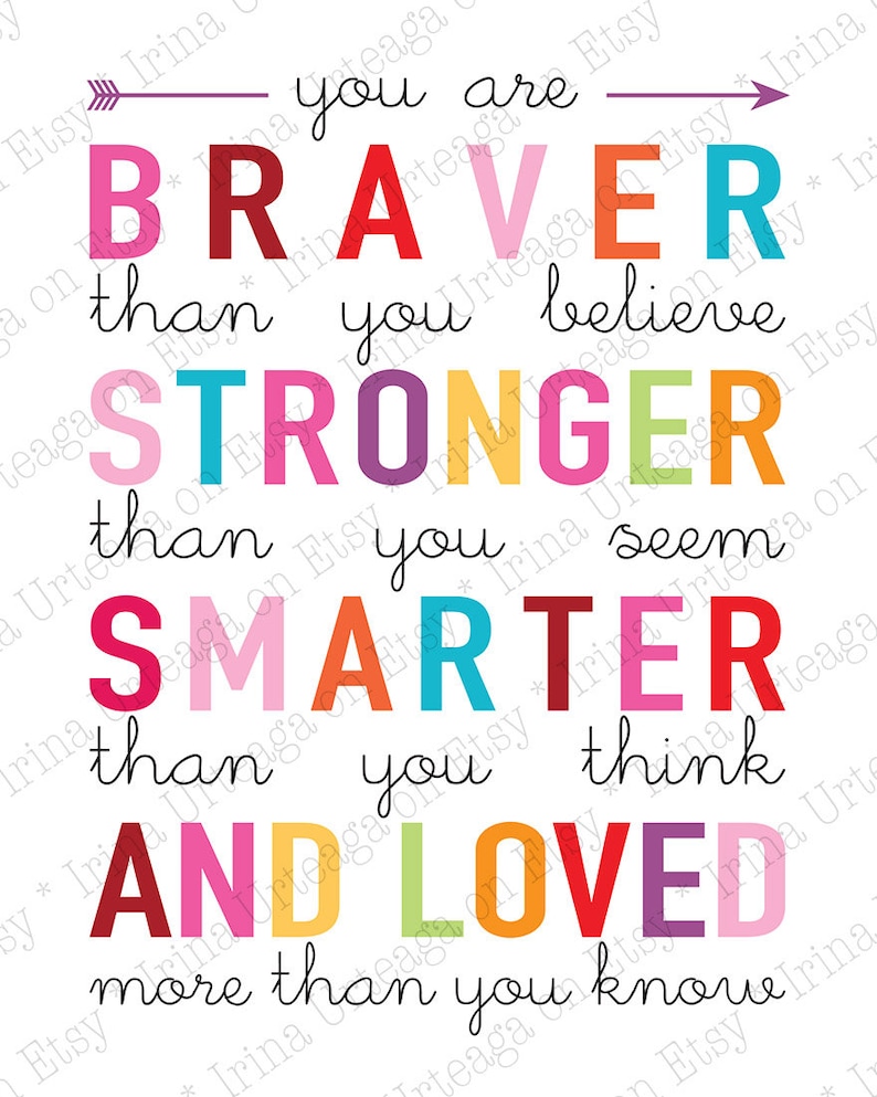 You Are Braver Than You Believe Winnie the Pooh Quote Print Etsy