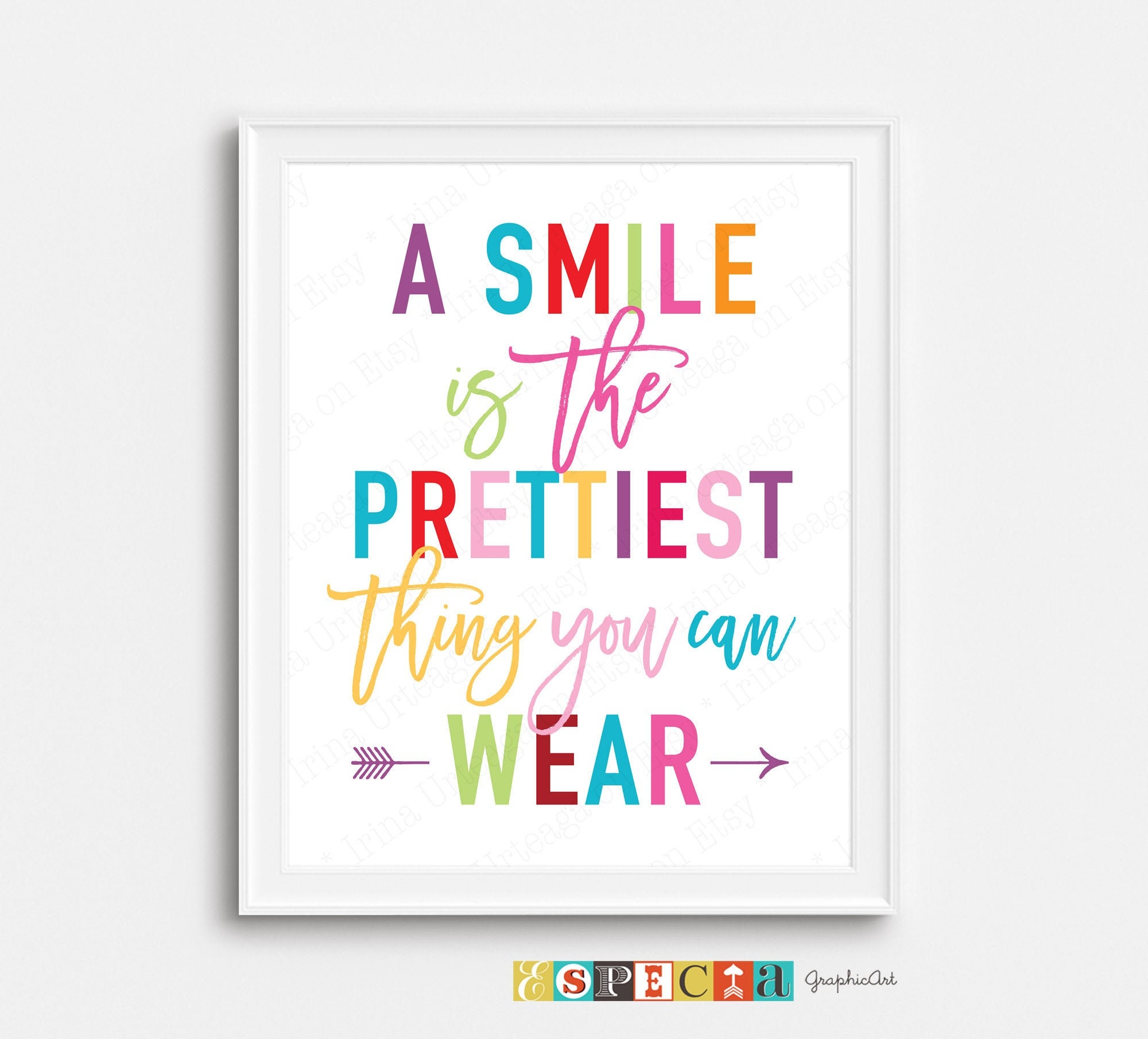 A Smile Is The Prettiest Thing You Can Wear Printable Poster Etsy