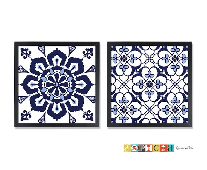 Islamic Tiles Digital Print, PRINTABLE Mosaic Tile Wall Art Geometric ...