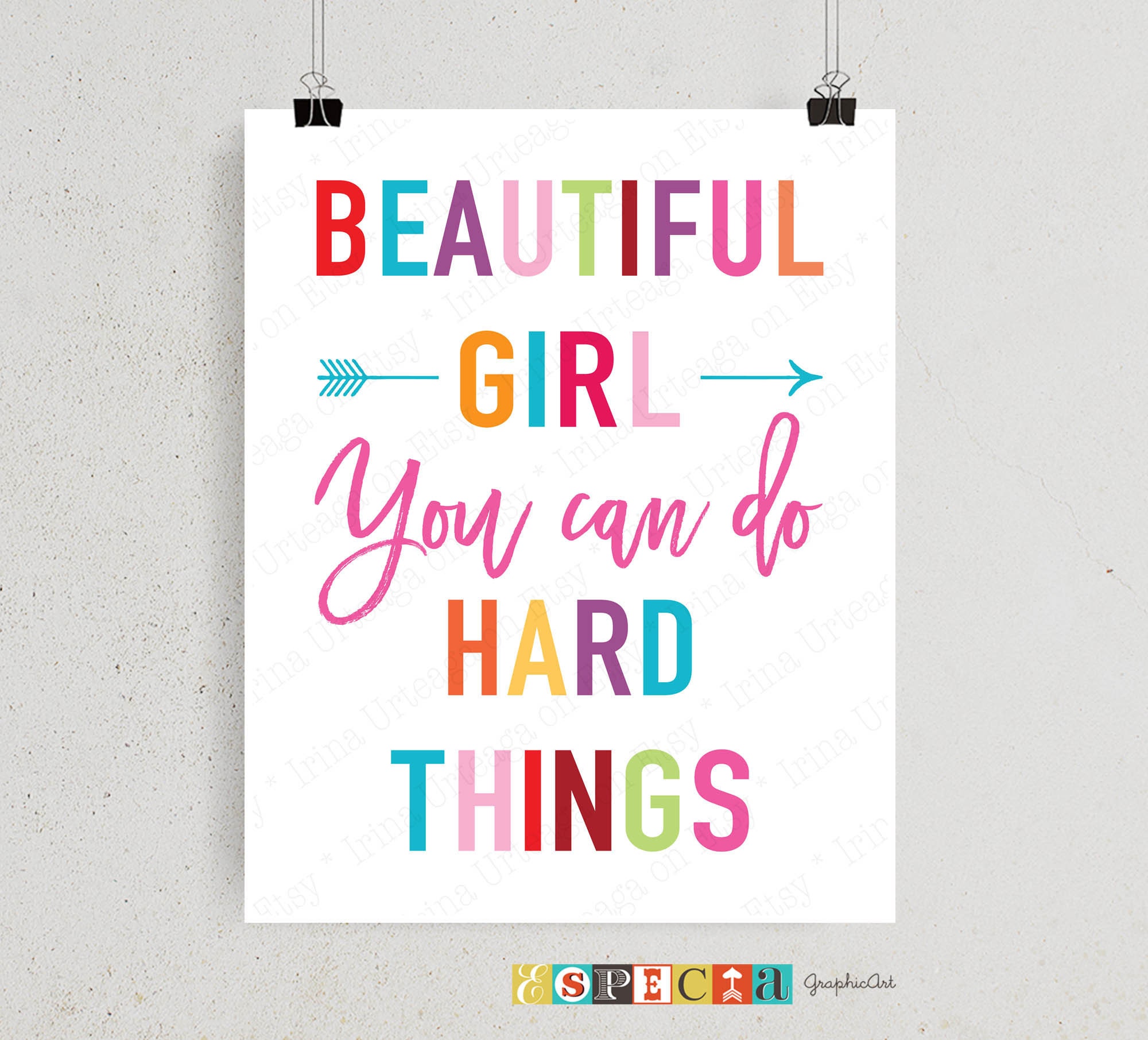 Inspirational Girl Quote Art: Teen Girl Bedroom Decor (printable JPG) - Etsy, image size:2000x1811
