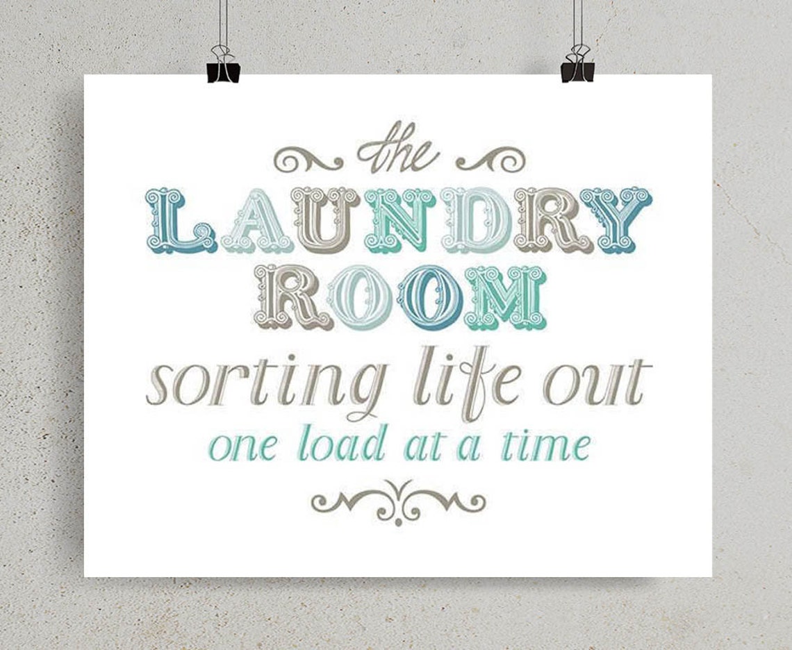 Printable laundry rules poster 8x10 wall sign DIY Laundry Etsy