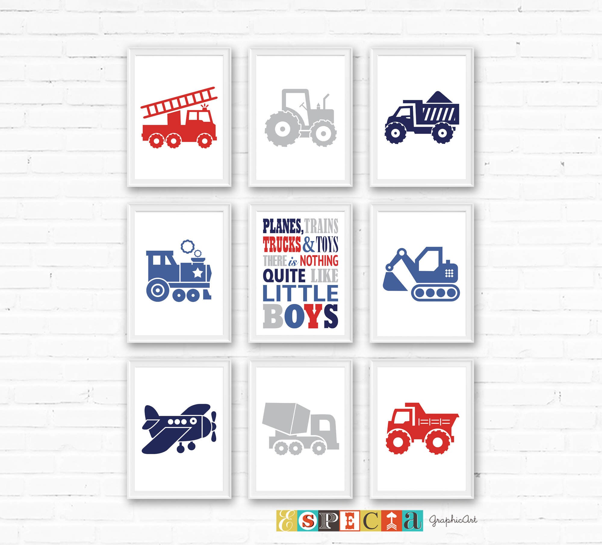 5x7 Printable posters trucks wall art set of 9 prints for DIY | Etsy