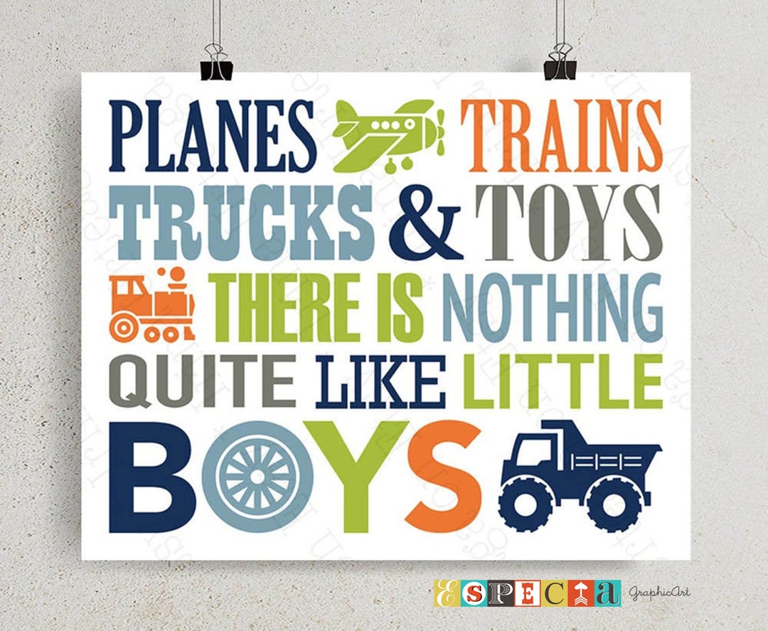 Planes Trains Trucks and Toys Digital Art Print for Little Etsy