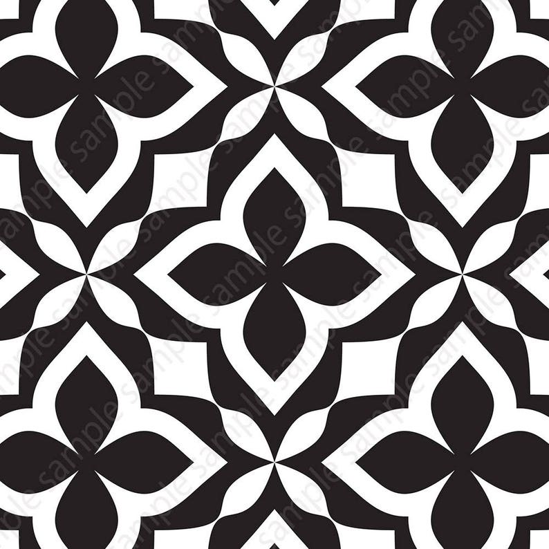Black White Tiles Printable Wall Art Set of 4 8x8 Geometric - Etsy