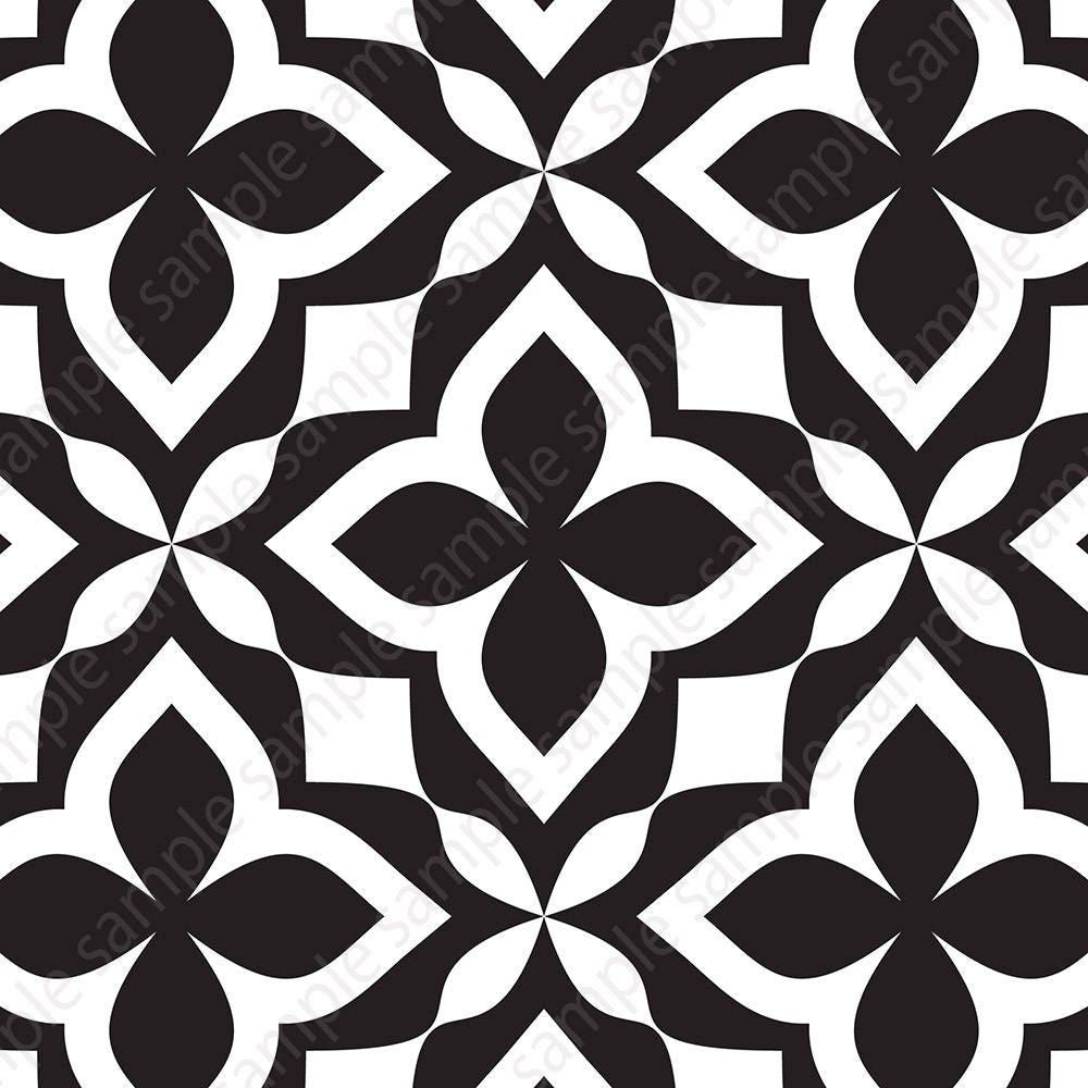 Black White Tiles Printable Wall Art Set of 4 8x8 Geometric | Etsy