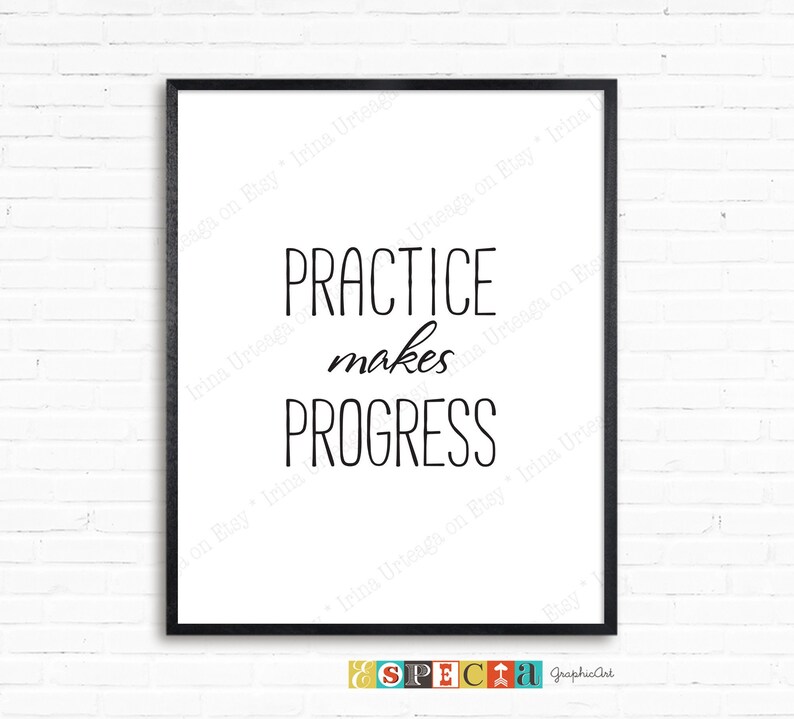 Practice Makes Progress Printable Wall Art Print for DIY Kids Room or ...