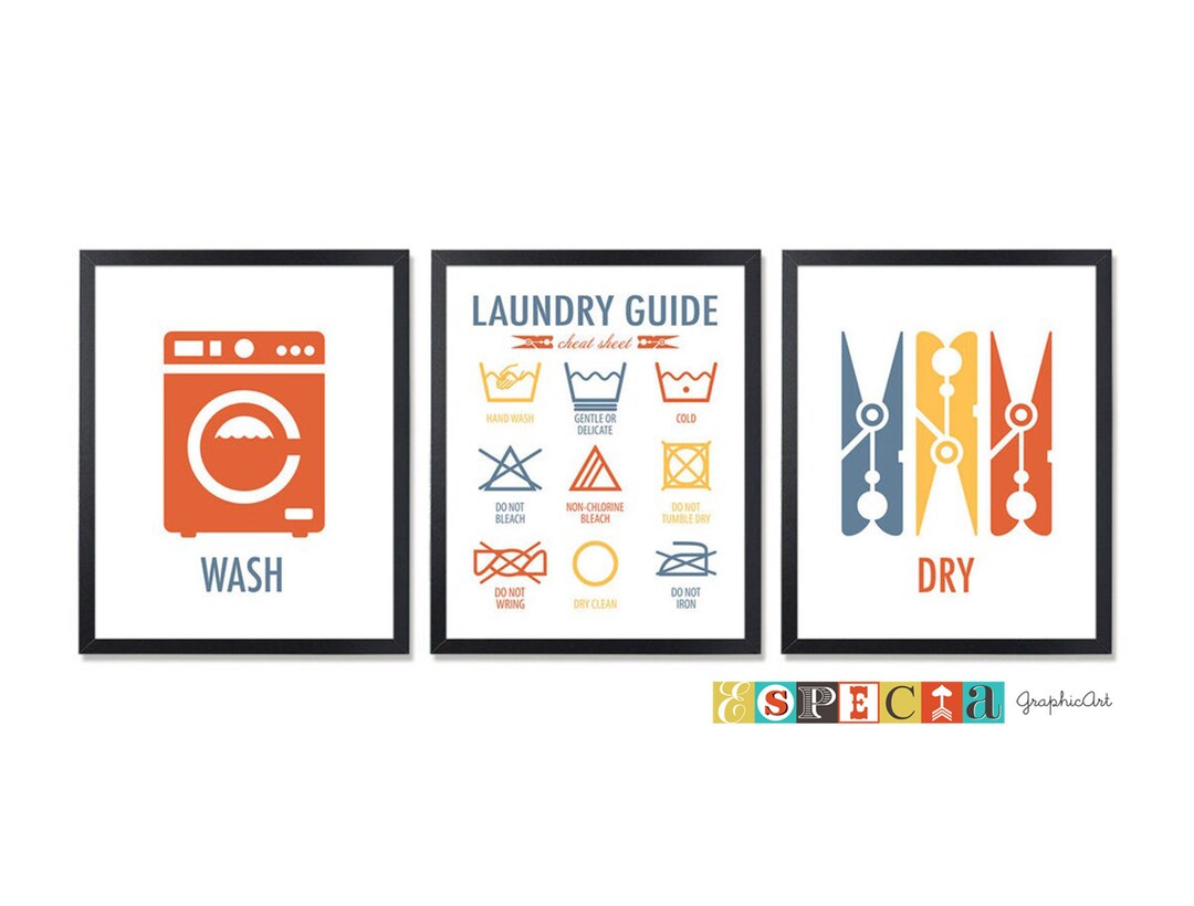 Printable Laundry Guide, Wash and Dry Laundry Room Signs, Set of 3 8x10 ...