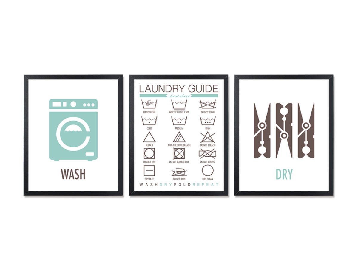 Housekeeping Waschsymbole Zimmer Dekor Wäsche Zeichen dass | Etsy