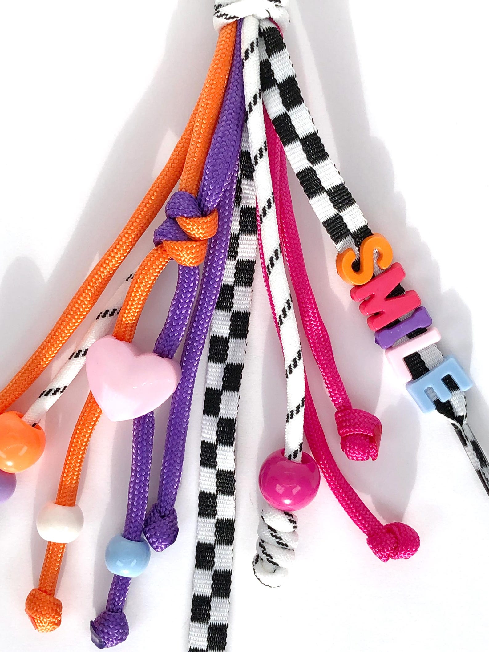 Keychain Y2k Rope Rope Bag Charm Paracord Keychain: Colorful Y2K Beaded Rope Tassels ...