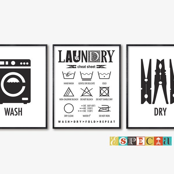 Laundry Cheat Sheet - Etsy