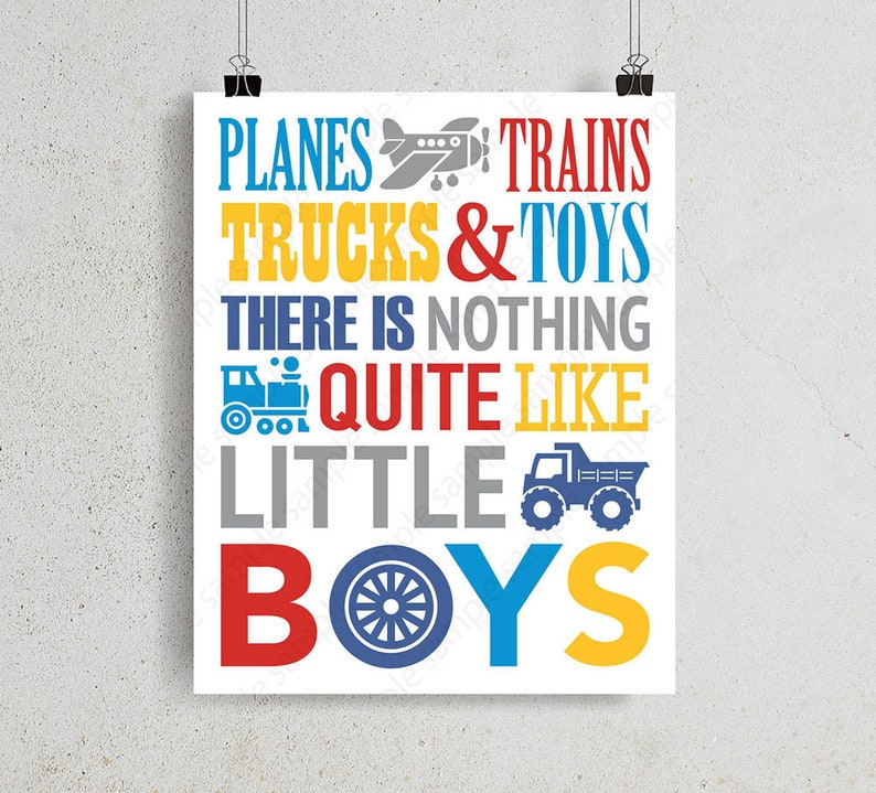 Toddler Playroom Decor Little Boys Room Sons Room Wall Decor Planes Trains Trucks And Toys Baby Boy Nursery Art Playroom Sign Playroom Ideas