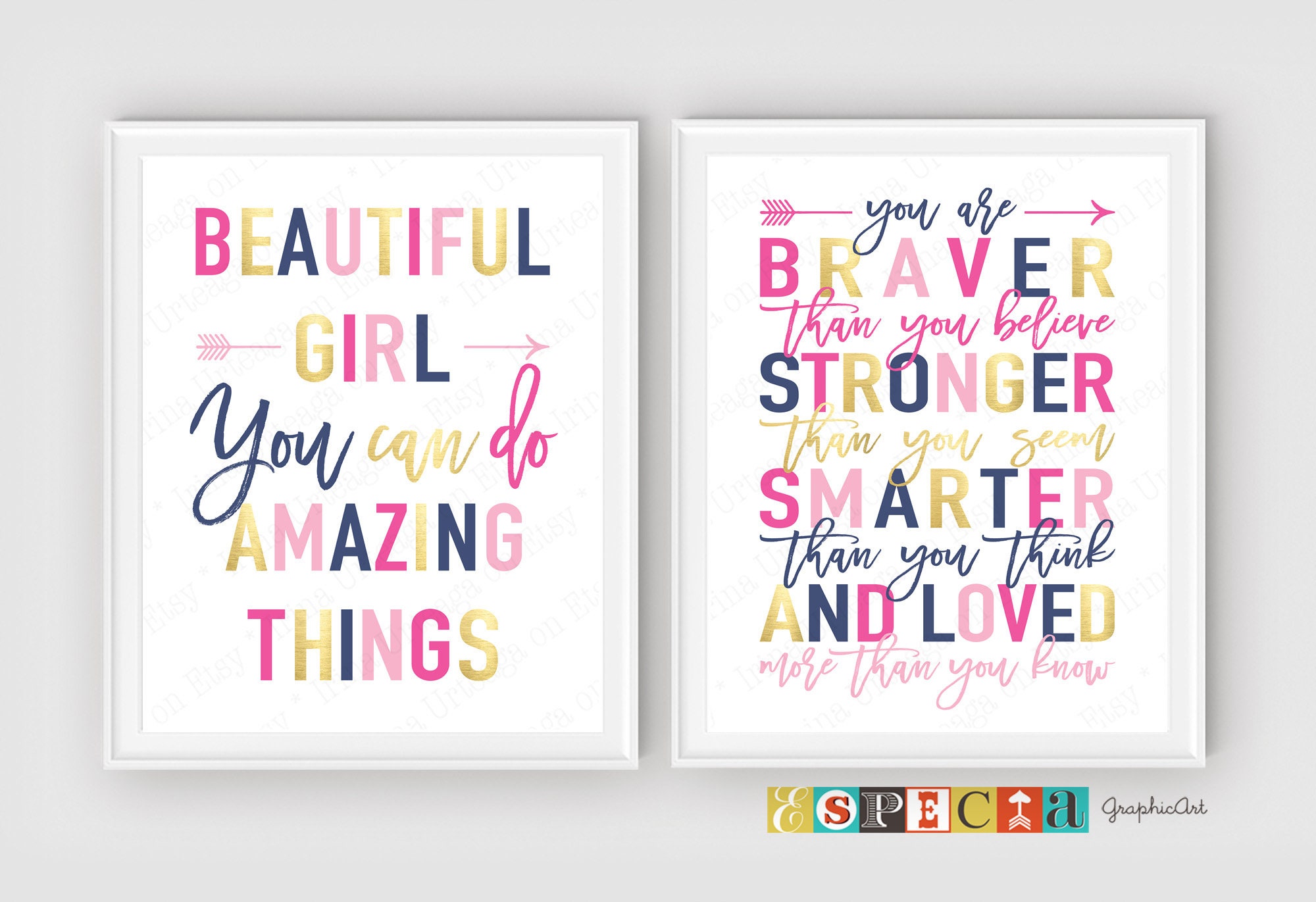Digital prints for girl room decor printable wall art set of | Etsy