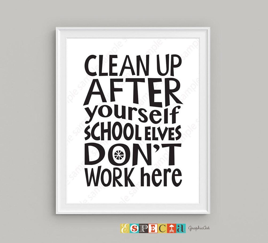 Clean up after yourself PRINTABLE sign for kids play area | Etsy
