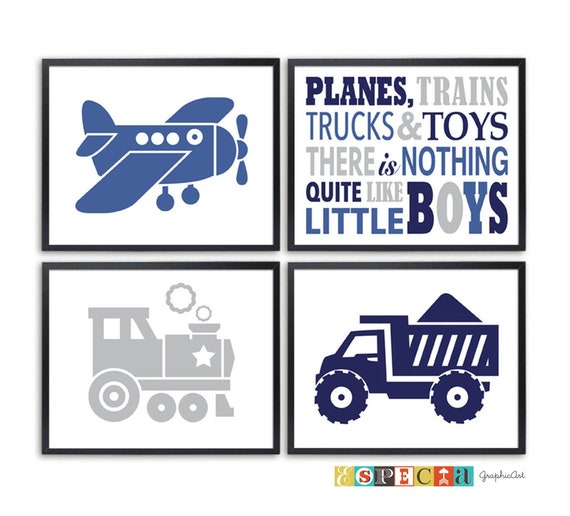 Сar Themed Boy Room Printable Wall Art Transportation Nursery | Etsy