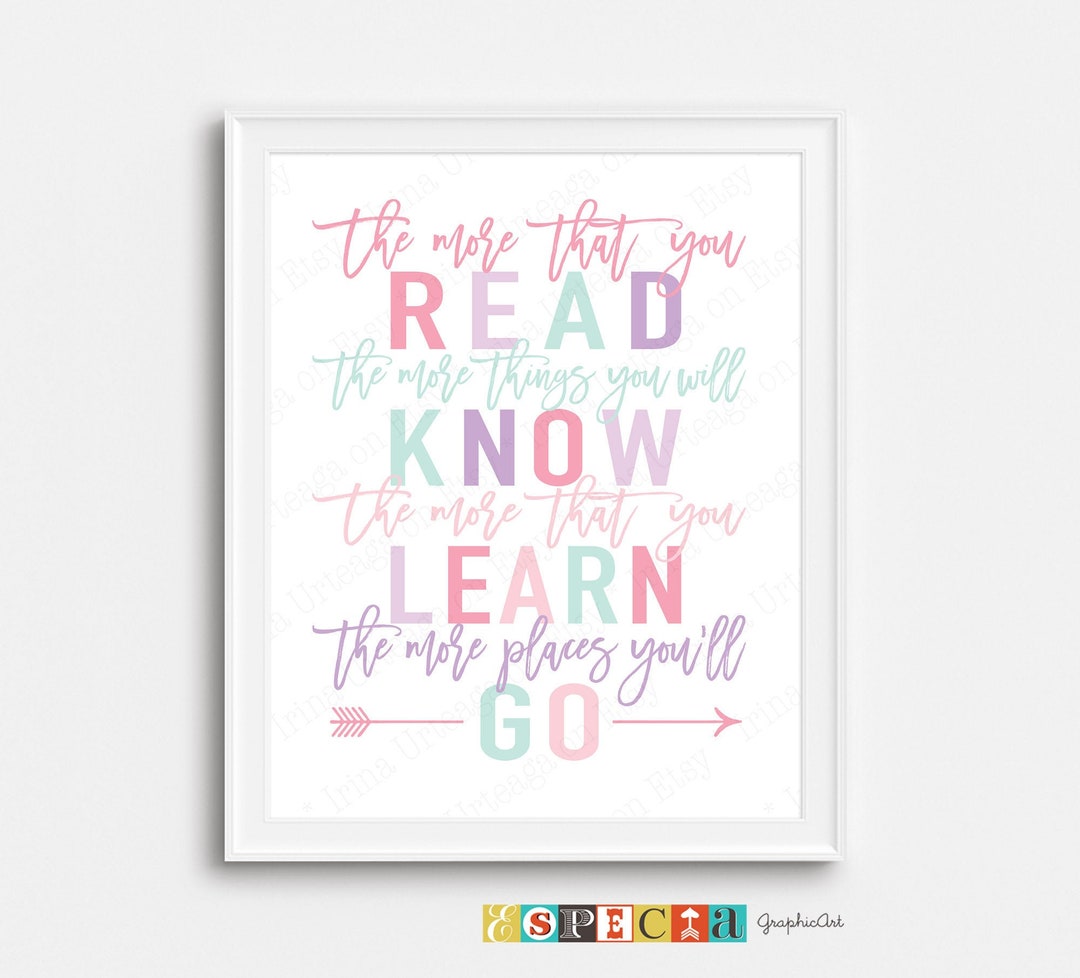 Dr Seuss Quote Printable Wall Art for DIY Girl Room Decor, 8x10 11x14 ...