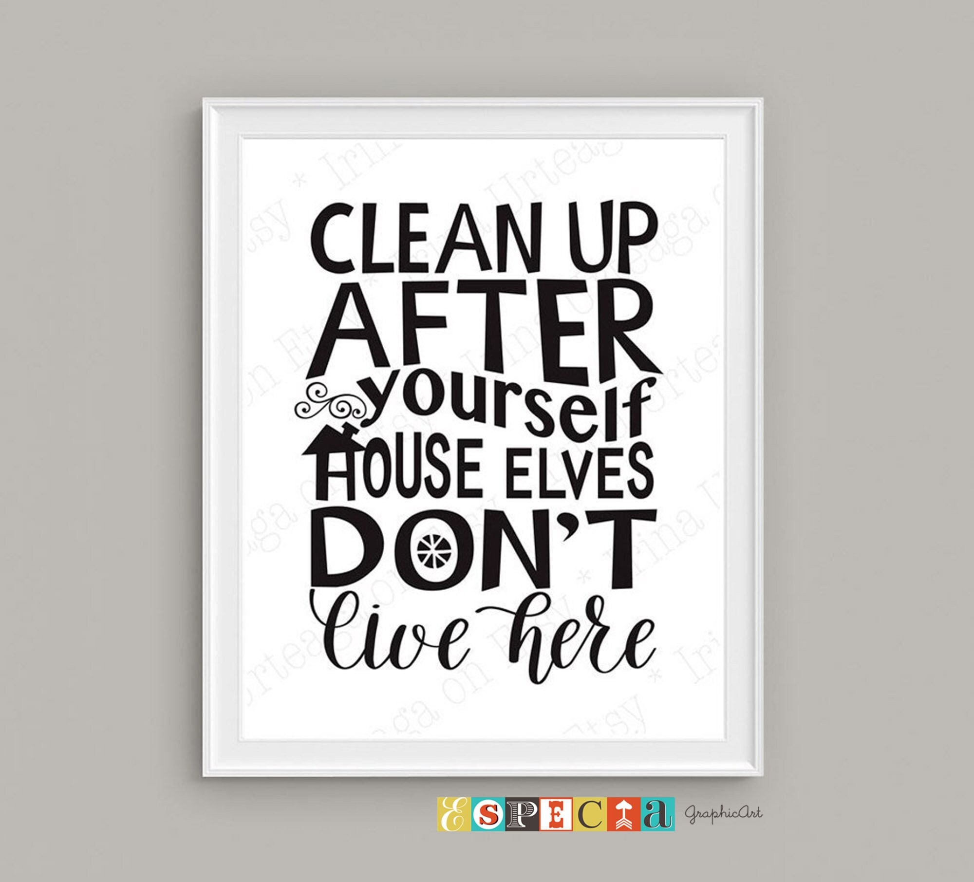 Kitchen Rules Sign Clean Up After Yourself House Elves Etsy Australia