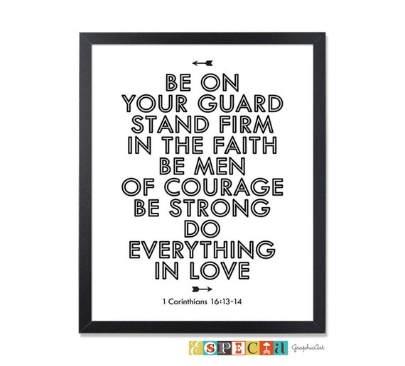 Corinthians Sign Printable Wall Art 1 Corinthians 16 13 14 Etsy