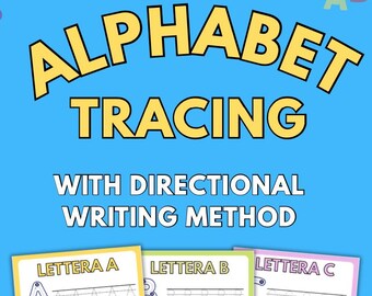 Caderno de exercícios completo de traçado do alfabeto em PDF | Prática de caligrafia de A a Z para jardim de infância e pré-escola | Folhas de exercícios para impressão de coordenação motora fina