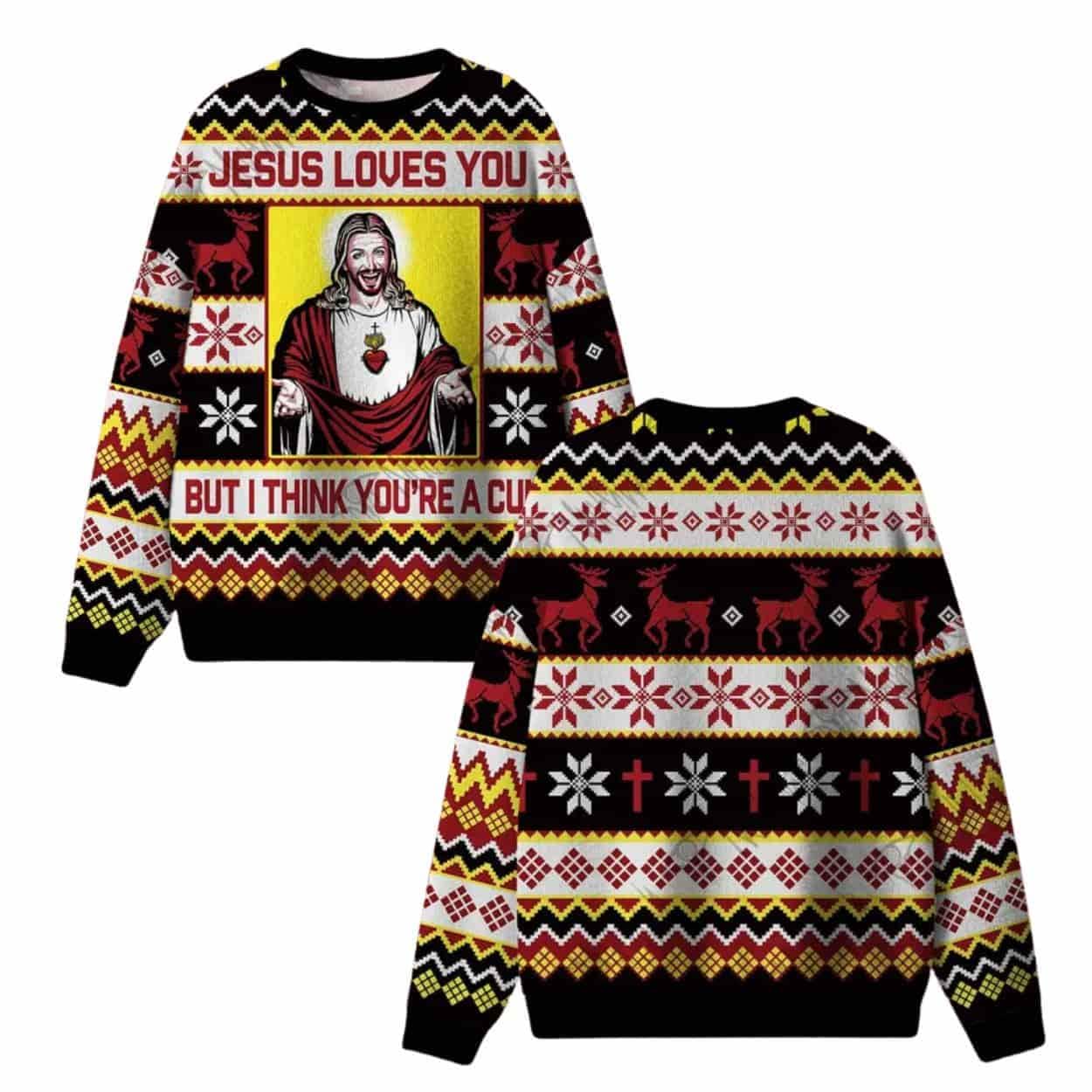 Amour, Jésus, Naissance, Joyeux Noël, Christ, Drôle, Moche, Noël Sweat