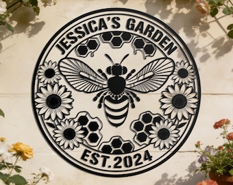 Personalisierte Honey Bee Decor |Custom Honey Bee Metallschild | Bienen Themen Geschenke für Frauen - Rustikale Honig Bienen Geschenke