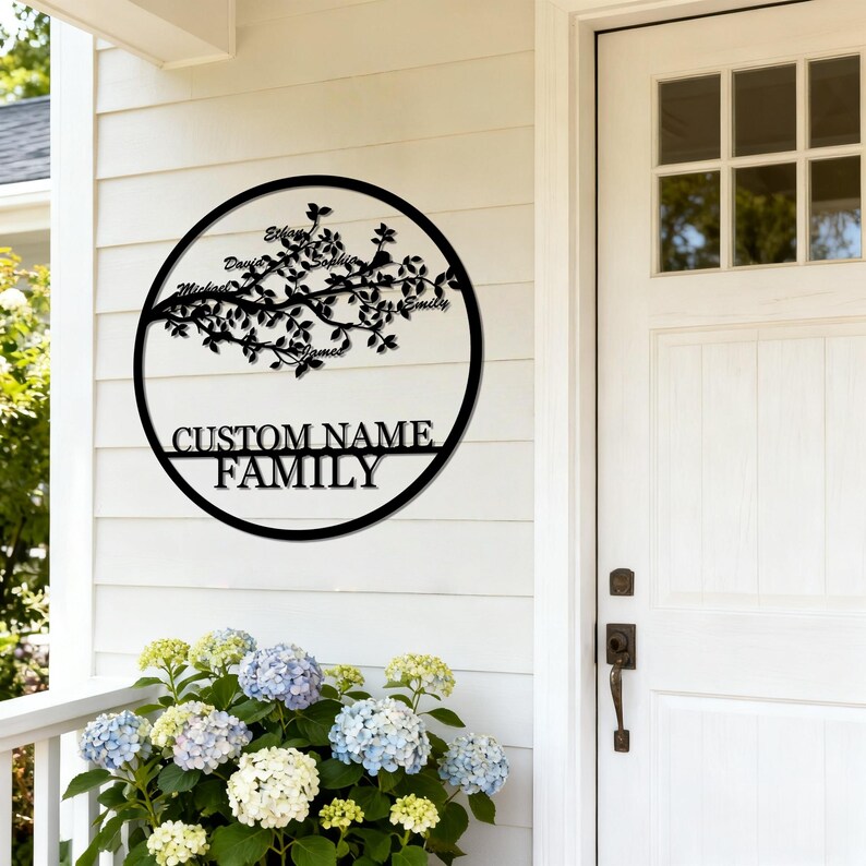Custom Family Tree Wall Decor | Personalized Tree of Life Metal Signs ...