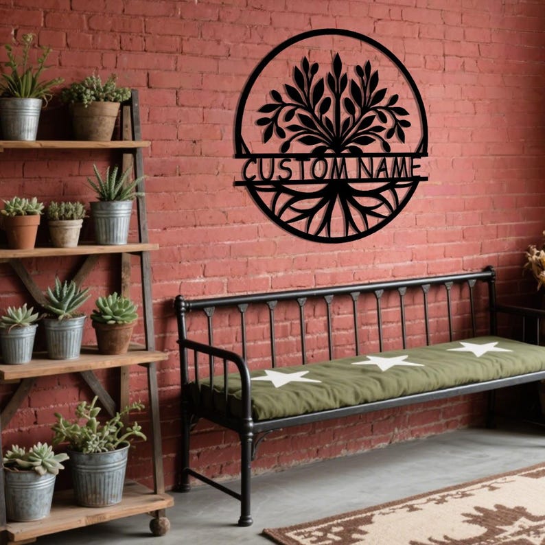 Custom Family Tree Wall Decor | Personalized Tree of Life Metal Signs ...
