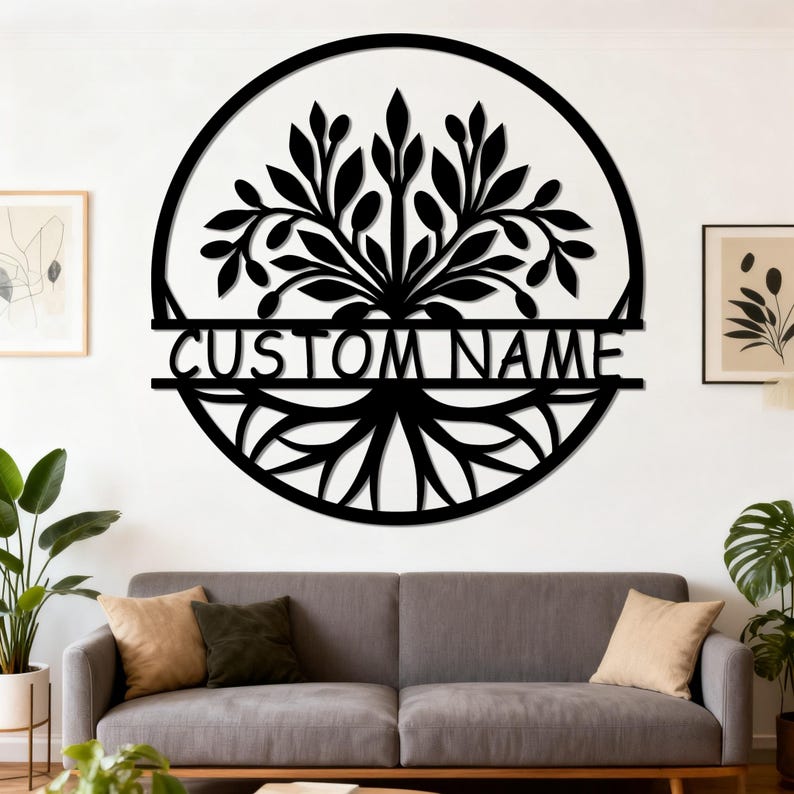 Custom Family Tree Wall Decor | Personalized Tree of Life Metal Signs ...
