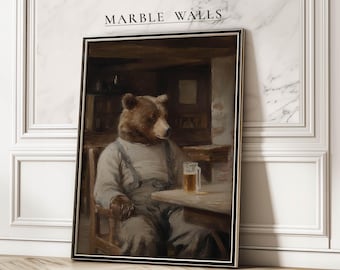 絵画。原画【ビールと熊】 絵画。原画【ビールと熊】 ヱビス×荒木