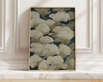 Minimalist Single Fish Coral Reef Art Print, Soft Ocean Underwater Poster for Beach House Dining Room