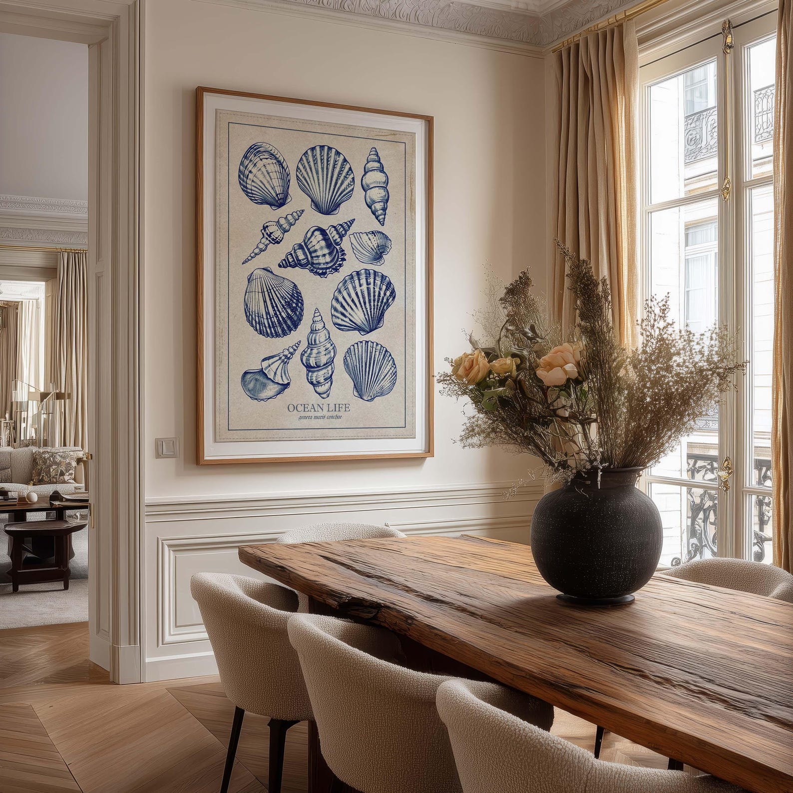 Vintage Modern Seashell Wall Art Print – Ocean Coastal Shell Poster ...