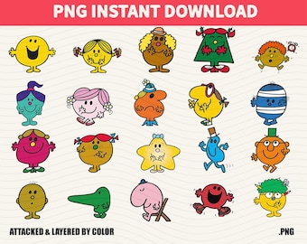 Bundle Funny Cartoon Png, Funny Sublimation Designs, Little Miss PNG , Little Miss Bundle Files, Little Miss Character PNG Download