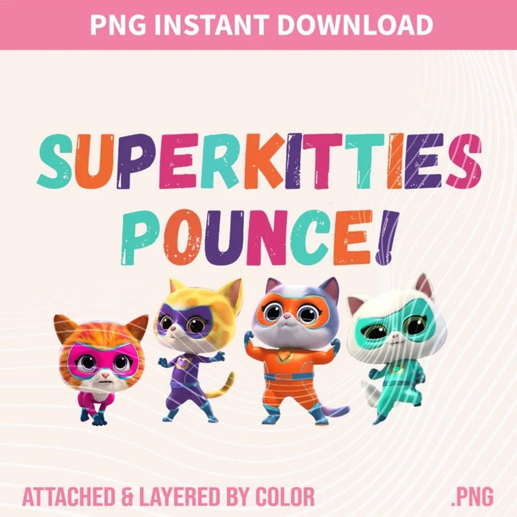 Superkitties Pounce Bundle PNG, Superkitties PNG, Super Cat Designs ...