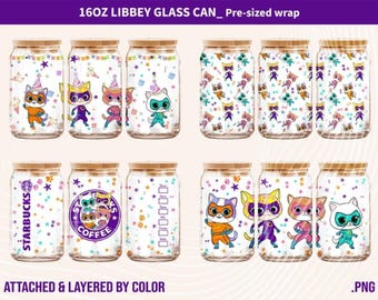Superkitties 16oz Can Glass Wrap PNG Bundle (Digital Download