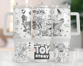 Toy Story Cartoon Characters 40oz Tumbler Wrap PNG (Digital Download)