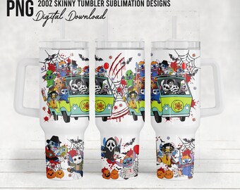 Stitch Horror Movie Cartoon 40oz Tumbler Wrap PNG (Digital Download)
