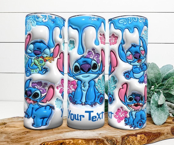 Personalized Stitch Tumbler PNG: 3D Puffy Design (Digital Download)