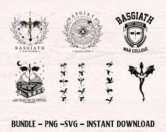 Fourth Wing SVG Bundle, Dragon Rider, Basgiath War College (Digital Download)