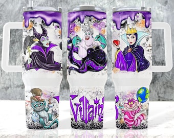 Villains Cartoon 40 oz Tumbler Wrap, png, sublimatieontwerp (digitale download)