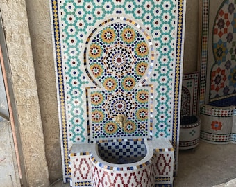 Fuente Zellige marroquí multicolor – Medina Crafted