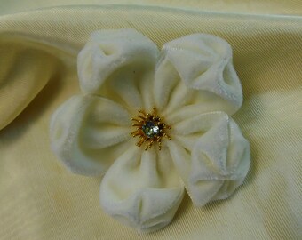 White Velvet Brooch