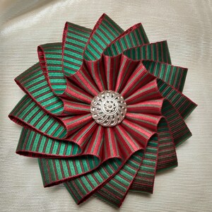 Christmas Ribbonwork Pin