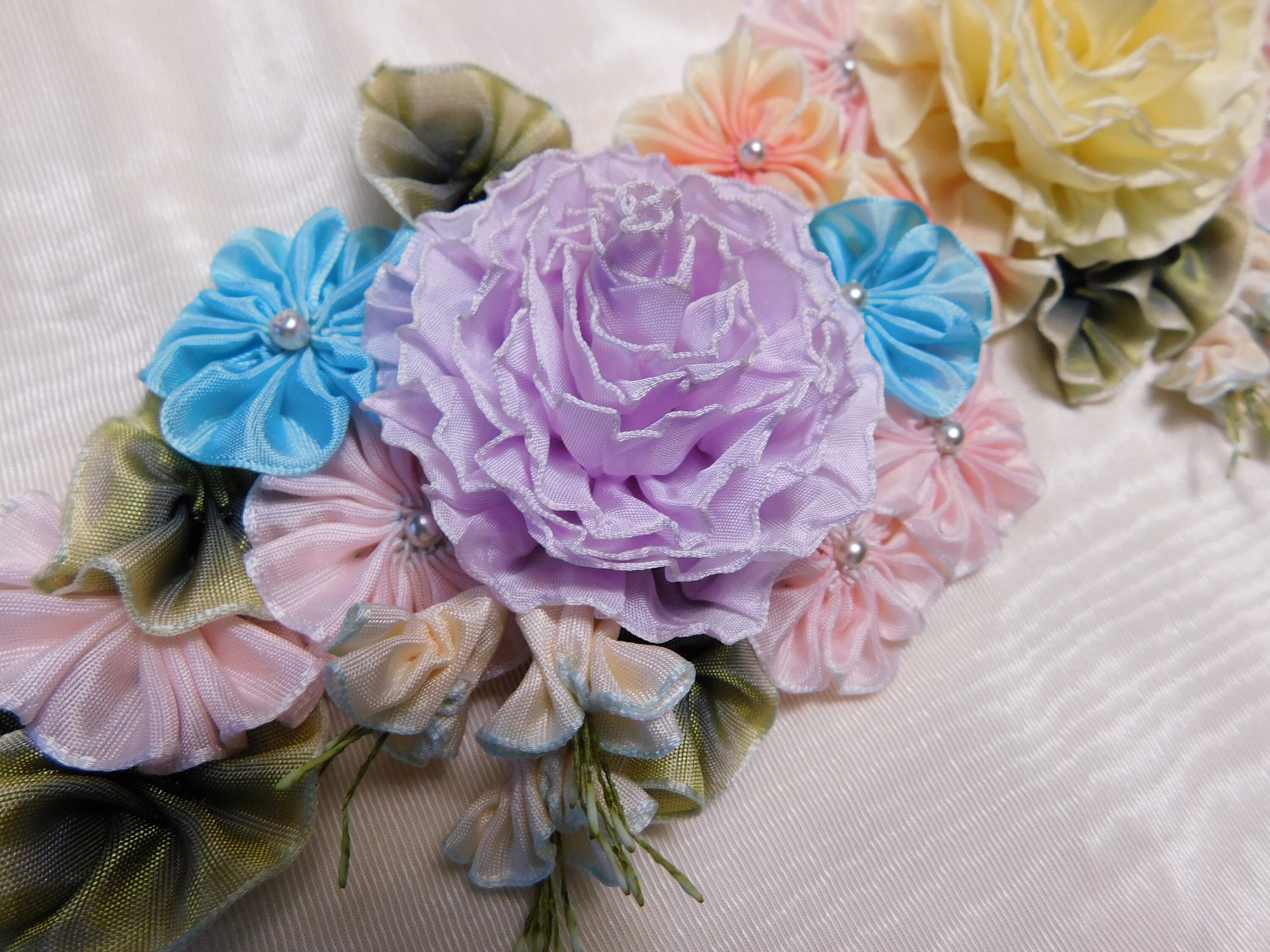 Pastel Flowers Cool Colors Millinery Applique Etsy