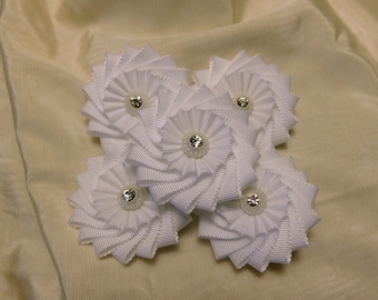 Wedding Cocarde Brooches Set Of 5 Ribbonwork