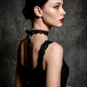 black satin choker