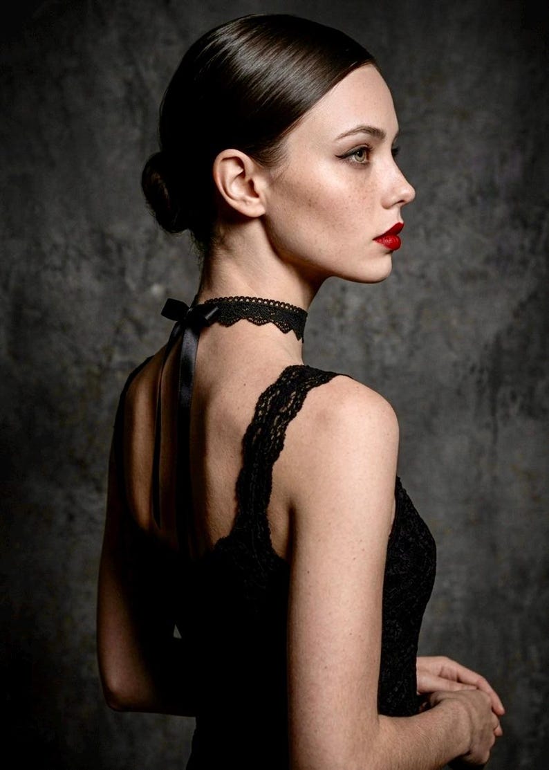 black satin choker