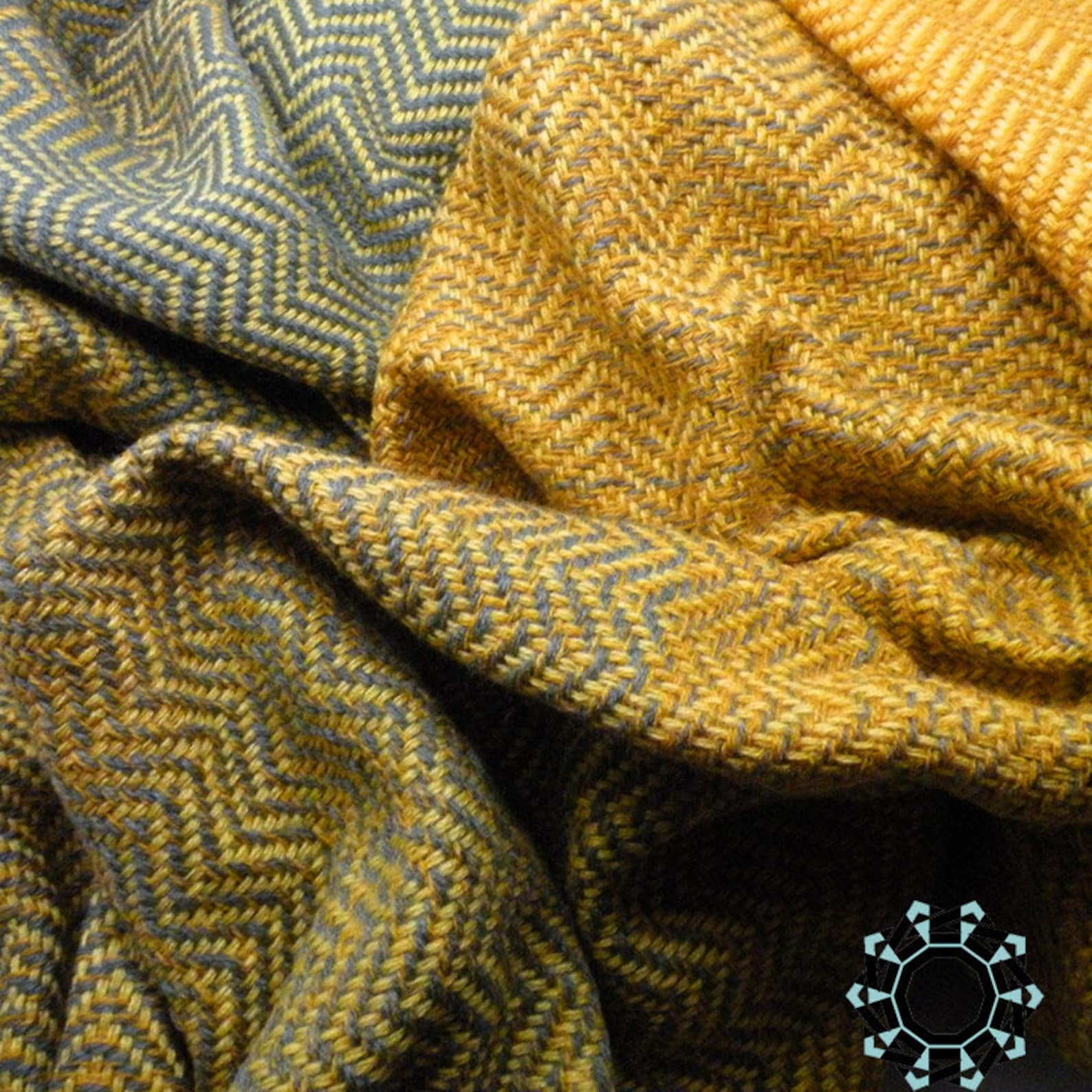 OOAK Yellow and Green Acrylic Blanket Shawl Handmade Weaving Etsy