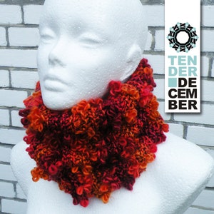 Sciarpa a sfioro rossa, scaldacollo a maglia, sciarpa rossa, donna scaldacollo fatta a mano, donna scaldacollo, sciarpa a maglia a sfioro, scaldacollo rosso,